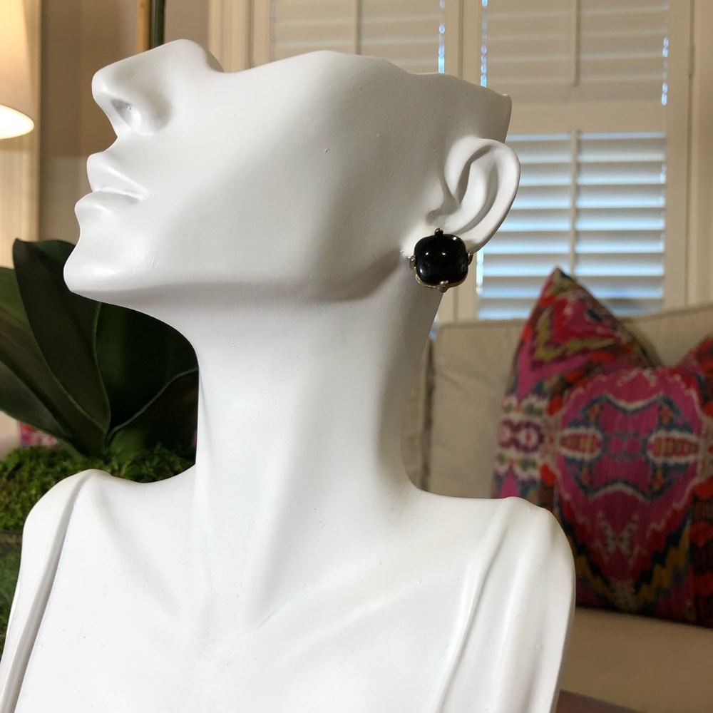 Faux Onyx Studs.